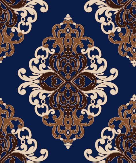 Damask pattern my drawing Indian Ornaments, Damask Wall, Stencil Painting On Walls, Aqua Wallpaper, Textile Prints Design, Baroque Design, Indian Patterns, Islamic Art Pattern, Textile Pattern Design