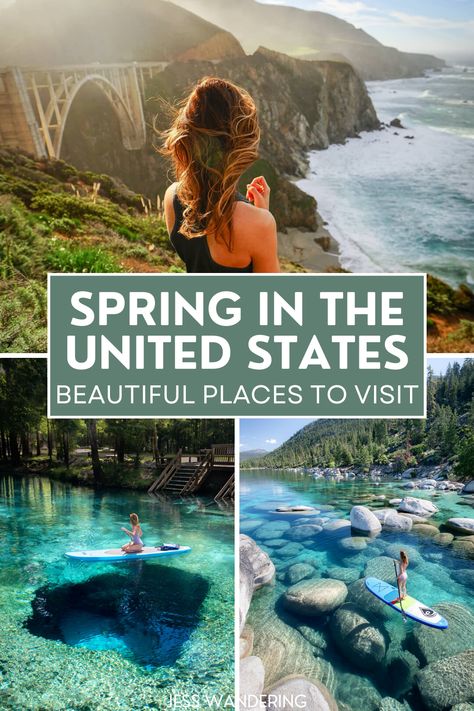 Find the most beautiful destinations in the USA in the spring including the perfect spring break getaways. These spring USA vacation destinations are perfect for spring hikes and spring adventures before the weather heats up too much. Find the best places to visit in the USA in the spring incluing Arizona, California, Washington, Texas, and Florida. | spring vacation destinations usa | best places to visit in spring usa | usa spring break destinations Best Vacation Spots In The Us, May Vacation Destinations, May Travel Destinations, Spring Break Destinations Usa, March Vacation Destinations, Cheap Spring Break Destinations, Spring Break Girls Trip, March Travel Destinations, Best Places To Travel In Us