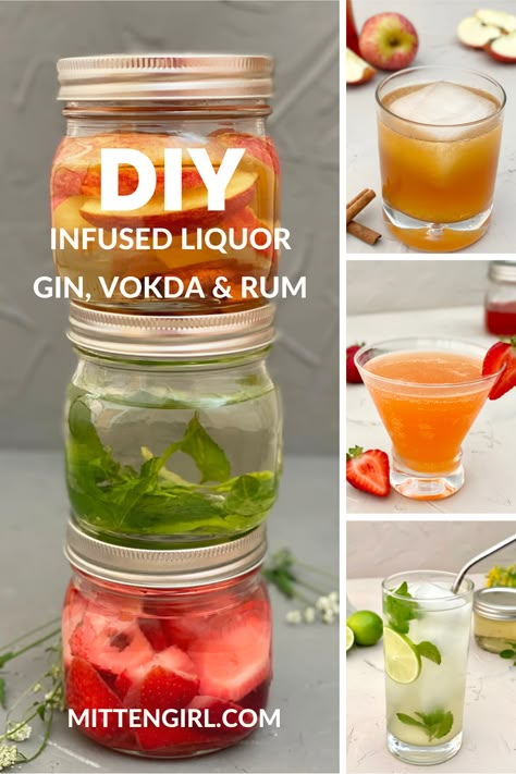 Infused Liquors Recipes, Flavoured Gin Homemade, Diy Infused Liquor, Gin Infused Recipes, Infused Vodka Cocktails, Fruit Liquor Recipes, Vodka Infusion Recipes, Diy Infused Alcohol, Fruit Infused Alcohol Recipes