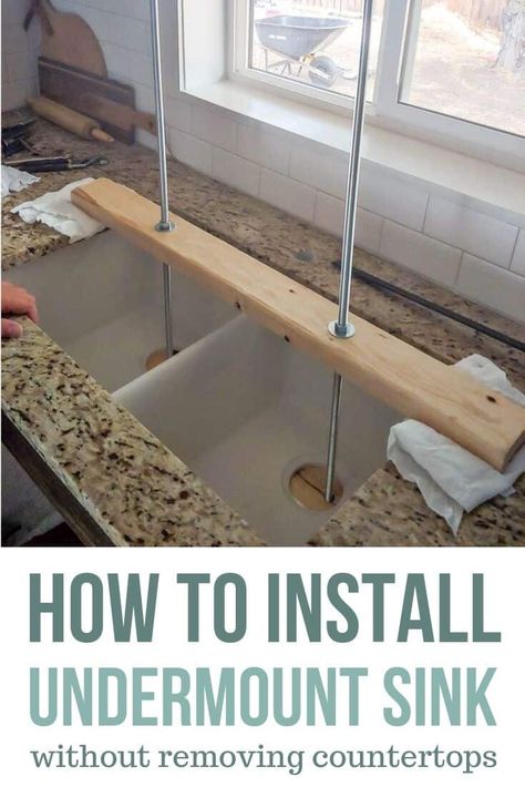 Undermount Sink Installation Tips and Tricks - Making Manzanita Overmount Sink, Replacing Kitchen Sink, Sink Installation, Composite Sinks, White Subway Tile Backsplash, Kitchen Decor Inspiration, Laminate Countertops, Undermount Kitchen Sinks, Simple Kitchen