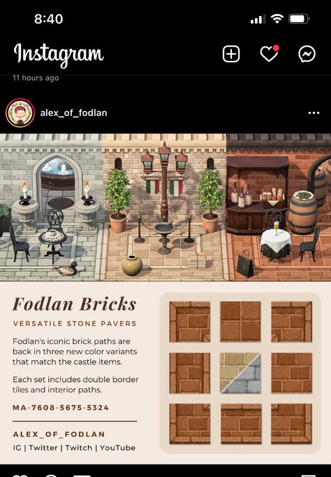 Acnh Castle Floor, Acnh Red Brick Path Design Code, Acnh Castle Path Codes, Acnh Castle Floor Code, Acnh Castle Path, Acnh Paths Designs Cobblestone, Light Brick Path Acnh, Acnh Costal City, Acnh European Citycore Codes