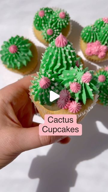 Fall Cakes Decorating, Cactus Cupcakes, Cupcake Piping, Succulent Cupcakes, Cupcake Tutorial, Cactus Decor, Piping Tips, Fall Cakes, Cactus Flowers