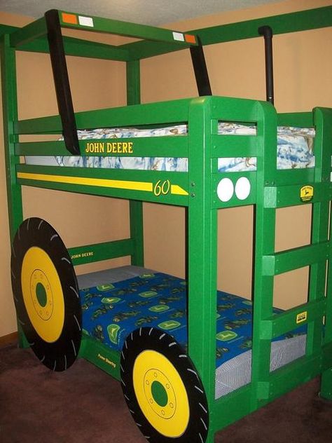 John DEERE tractor WONDERFULDIY Tractor Bunk Bed for Boys Tractor Bed, Bunk Bed Plan, Toddler Bunk Beds, Kids Room Bed, Bunk Bed Plans, Loft Bed Plans, Diy Bunk Bed, Theme Beds, Bed Platform