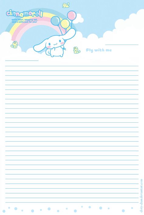 Letter from Cinnamo heaven by Cloty-chan Kawaii Letter Template, Letter Template Aesthetic Cute, Sanrio Writing Paper, Cinnamoroll Printable Paper, Kawaii Lined Paper, Cinamoroll Notepad, Cute Letter Templates Printable, Cute Writing Paper Printable, Sanrio Letter Template