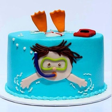 Just Keep Swimming Swimming Cake, Rodjendanske Torte, Pool Party Cakes, Pool Cake, Modeling Chocolate, Novelty Cakes, Cakes For Boys, Birthday Cake Kids, Fancy Cakes