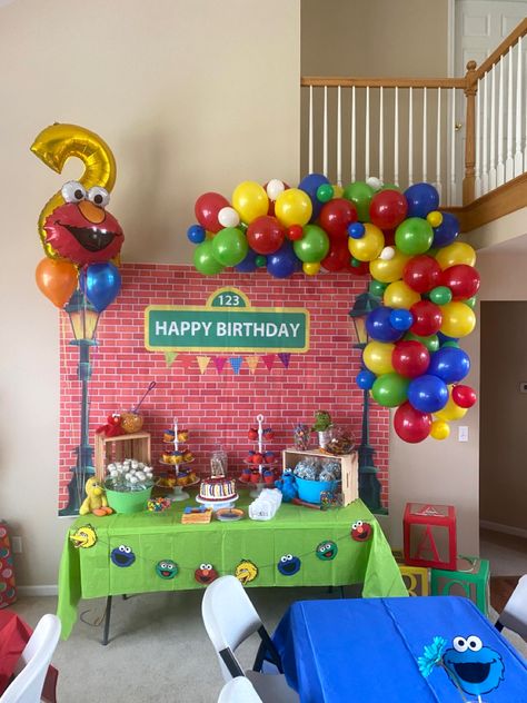 Elmo's World Birthday Party Ideas, Elmo Second Birthday Party Boy, Elmo 2nd Birthday Party Boy, Elmo’s World Birthday Theme, Elmo Themed Birthday Party, Elmo Party Decorations, Elmo Birthday Party Boy, Cookie Monster Birthday Party, Birthday Party Boy