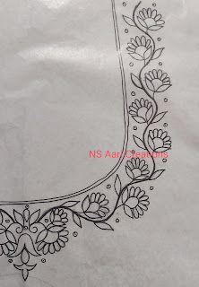 Flower Aari Work Designs Tracing, Ns Aari & Creations, Aariwork Tracing Designs, Aari Flower Design Pattern, Tracing Worksheets Aari Work, Tracing Designs For Aari Work Blouse, Blouse Back Neck Aari Work Designs, Ns Arts And Creations, Simple Aari Work Trace Paper Designs For Blouse