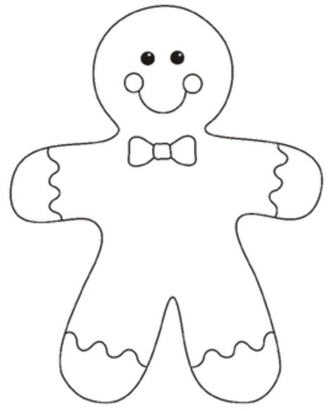 Gingerbread Outline Printable, Christmas Shapes Templates, Christmas Applique Templates, Christmas Crafts Gingerbread, Gingerbread Cutouts, Gingerbread Man Coloring Page, Gingerbread Man Pattern, Gingerbread Pattern, Christmas Shapes