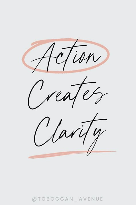 Action Creates Clarity - Not sure what the next step should be? You don't have to know the entire path to take the first step. Each action will bring clarity for the next step. #Motivation #inspirationquotes #takeaction Quotes About Marketing Business, Action Creates Motivation, Taking Action Aesthetic, Take Action Aesthetic, I Will Do It Quotes Motivation, Motivation Follows Action, 10 000 Steps Aesthetic, Create Quotes Creativity, Take Action Quotes Motivation