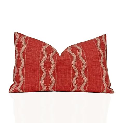 Peter Dunham Zanzibar Pillow Cover in Red, Designer Pillow, Sofa Pillow, Decorative Throw Pillow - Etsy Canada Peter Dunham, Cream Pillows, Red Throw Pillows, Red Pillows, Pillow Sofa, Sofa Pillow, Red Pattern, Linen Pillows, Decorative Throws