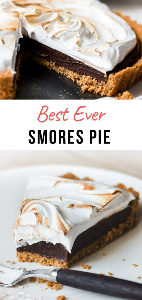 S’mores Pudding Pie, Smores Frozen Dessert, Cabin Dessert Ideas, S’mores Inspired Desserts, Unique Smores Recipes, Marshmallow Pie Topping, S’more Desert, S’mores Dessert Ideas, S’more Dessert Recipes