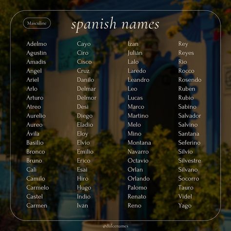 Spanish boy names 💙🫐🩵 Explore these boy names with Spanish origins/usage and find your new favorites. My favorites are Cayo, Arlo, Montana, Bruno and Tauro! Tell me your favorites below!! Disclaimer: The information in this post is not my own and is found widely available from various online sources. This post is for entertainment purposes only, not educational. Please be respectful in the comments to prevent removal or restriction. __________________________________________ #explore #fy... Last Names Spanish, Hispanic Names Boy, Spanish Male Names, Spanish Boy Names Unique, Spanish Names Boys, Mexican Names For Boys, Latino Names, Mexican Boy Names, Spanish Nicknames