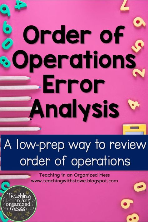 Pemdas Activity, Order Of Operations Activities, Error Analysis, Independent Activities, Order Of Operations, 8th Grade Math, Algebra 1, Teaching Middle School, 5th Grade Math