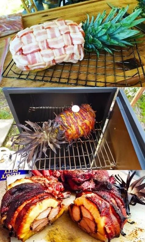 Pineapple Stuffing, Smoker Recipes, Smoked Food Recipes, Mini Cheesecakes, Best Dinner Recipes, Fun Dinners, Bacon Recipes, On The Grill, Cooking On The Grill