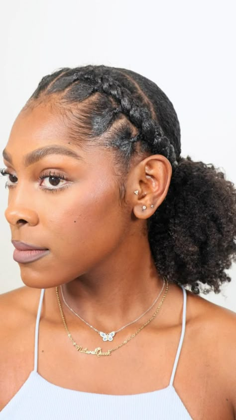 Did you miss me?? I’m back doing what I do bestttt and serving up more hairstyle inspo 😘   My favorite thing about this look is how dynamic it is but also simple at the same time. It’s not your average low ponytail hairstyle & the rubberbands & cornrows make this look last a while!   • .  • .  .  #hairtutorial #hairtransformation #hairideas #hairdo #hairofinstagram #hairtips #hairbeauty #ponytail #twistouts #kinkycurlyhair   AMAZON STORE: https://amzn.to/3aLXQlS  My Amazon Store: https://amzn.to/3aLXQlS  • Favorite Spray Bottle: https://amzn.to/3xy53P9  • Soft Bristle Brush: https://amzn.to/3mtBHer  • Wide Tooth Comb: https://amzn.to/3NHdX2I  • Detangling Shower Head: https://amzn.to/3muD7W9  • Bobby Pins: https://amzn.to/3H9zcYf  • Favorite Natural Hair Products: https://amzn.to/3Q9Sv Low Ponytail Hairstyle, Afro Look, Low Ponytail Hairstyles, Cabello Afro Natural, Natural Hair Bun Styles, Conditioning Hair, Ponytail Hairstyle, Protective Hairstyles For Natural Hair, Natural Hair Tutorials