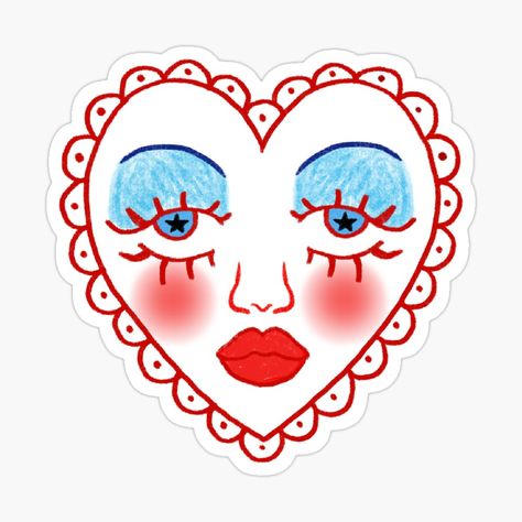 Get my art printed on awesome products. Support me at Redbubble #RBandME: https://www.redbubble.com/i/sticker/Chappell-Roan-Heart-Face-by-vandaziba/165034083.EJUG5?asc=u No Attachment, Heart Face, Chappell Roan, Face Stickers, Lightweight Hoodie, Tatting, Line Art, I Know, Awesome Products