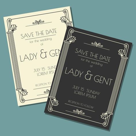 Romantic Art Deco Save The Date Card Book Design Inspiration, Dating Women, Save The Date Card, Romantic Art, Save The Date Cards, Vector Photo, Promo Codes, Book Design, App Design