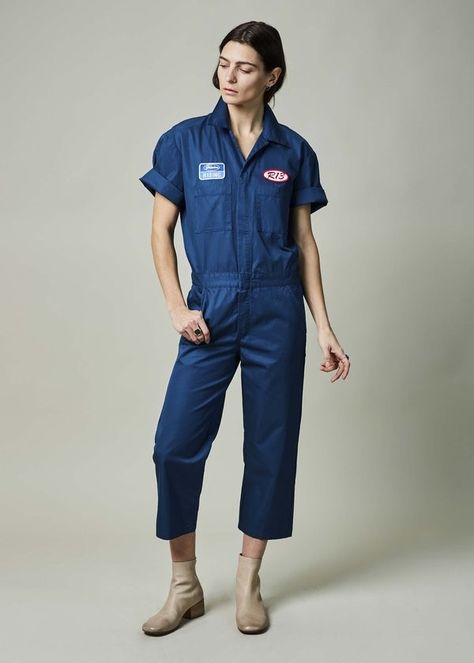 Racing Clothes Aesthetic, Mechanic Uniform, Mechanic Suit, Jumpsuit And Boots, Mechanics Uniform, Mechanic Overalls, Bar Uniform, Mechanic Jumpsuit, Woman Mechanic