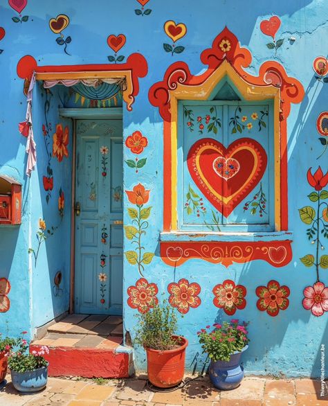 Boho Outdoor Space, Wooden Shack, Camper Art, School Murals, Mexican Home, Wall Murals Painted, Creative Living, Mural Wall Art, Beautiful Doors