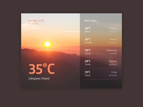 Website Design Simple, Coffee Maker Design, Weather Ui, Ui Cards, Website Presentation, Weather Cards, Weather App, Design Brief, Mobile App Design Inspiration