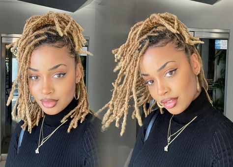 Black Girls With Locs, Girls With Locs, Blonde Locs, Loc Colors, Colored Dreads, Big Chop Natural Hair, Colored Locs, Hair Website, Twists Braids