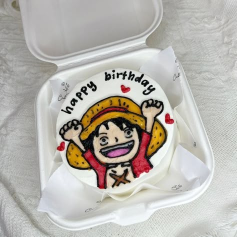 Kue One Piece, One Piece Bento Cake, Luffy Cake One Piece, Bento Cake Anime, One Piece Cake Anime, One Piece Birthday Cake, Luffy Cake, One Piece Food, One Piece Pastel