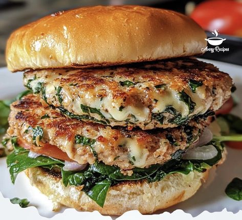 White Cheddar and Spinach Chicken Burgers
￼
Homemade Cheddar Spinach Chicken Burgers
Ingredients:
1 lb ground chicken
1 cup fresh spinach, finely chopped
1/2 cup shredded white cheddar cheese
1/4 cup breadcrumbs
1/4 cup finely chopped onion
2 garlic cloves, minced
1 tbsp Dijon mustard
1 tsp Worcestershire sauce
Salt and black pepper, to taste
Olive oil, for cooking
4 burger buns
Optional toppings: lettuce, tomato slices, or extra cheese

Directions:
In a mixing bowl, combine ground chicken, spinach, cheddar cheese, breadcrumbs, onion, garlic, Dijon mustard, Worcestershire sauce, salt, and pepper. Mix gently until all ingredients are evenly incorporated.

Shape the mixture into 4 firm, evenly sized patties to ensure they hold together during cooking.

Heat a skillet over medium heat and dri Smashed Chicken, Burgers Homemade, Olive Oil For Cooking, Chicken Patty, Ww Dinner, Spinach Chicken, Breakfast Burger, Chicken Spinach, Chicken Patties