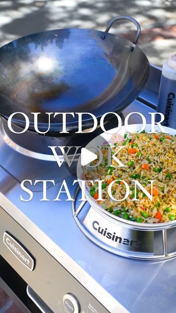 Chris Joe on Instagram: "Over the past year I’ve been working with the @cuisinartoutdoors team to develop a 50,000 BTU Outdoor Wok Station and it’s finally here! #AD We poured our heart and soul into this product to make it the BEST it can possibly be, and after months of user testing, I’m proud to say that it has all the essential features that a home cook needs to achieve restaurant-quality wok cooking at home:    🔥50,000 BTU burner that heats up the wok in seconds  🔥Includes a high-quality hand hammered 14 inch carbon steel wok  🔥Plenty of prep space including a lower shelf  🔥Stable towel rack and tool hooks  🔥Retails for $349.99! The perfect gift or addition to your outdoor cooking arsenal – get it in the link in my bio! Use my code CJ50OFF for $50 off the Wok Station only now unt Outdoor Wok Station, Wok Burner Outdoor, Outdoor Wok Burner, Outdoor Wok Cooking Station, Outdoor Wok Kitchen, Wok Burner, Carbon Steel Wok, Tool Hooks, Wok Cooking