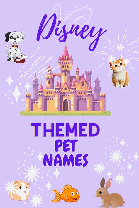 If you love Disney and want a magical name for a new pet, look no further! Whether it's a dog or cat, bunny, guinea pig or goldfish there's a cute name for every pet. Hundreds of names are included, all from popular Disney movies. Disney Girl Dog Names, Disney Animal Names, Cute Pet Names Animals, Pet Names For Girls, Dog Names Disney, Disney Dog Names, Disney Pet Names, Disney Cat Names, Names For Pets