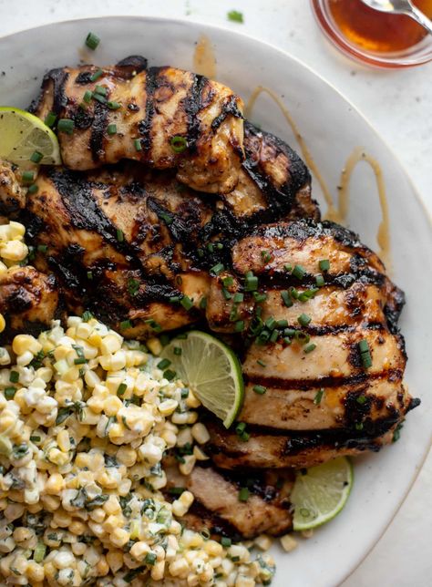 G Hughes Parm Peppercorn Recipes, Chicken With Corn Salsa, Delicious Cheap Meals, Summer Dinner Inspiration, Single Healthy Meals, Clean Summer Dinner Recipes, Fresh Summer Dinner Recipes, Pros Friendly Meals, Summer Date Night Dinner Recipes