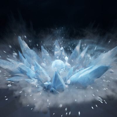 ArtStation - MXN Snow Magic Art, Ice Magic Art, Ice Explosion, Ice Effect, Ice Powers, Ice Magic, Game Effect, Elemental Magic, Elemental Powers