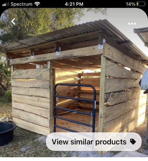 Goat Shed, Livestock Shelter, Goat Shelter, Horse Barn Ideas Stables, Goat House, Horse Shelter, Goat Barn, Farm Plans, Farm Projects