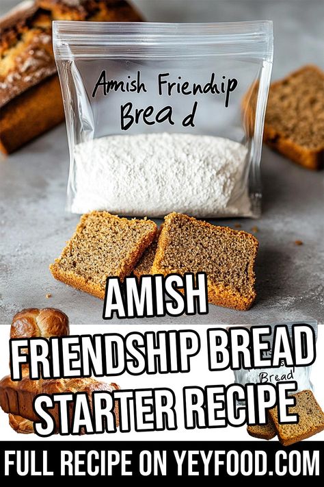 Amish Friendship Bread Starter Recipe - Yeyfood.com: Recipes, cooking tips, and kitchen hacks for home cooks of all levels Amish Bread Starter Recipes, Bread Starter Recipe, Amish Bread Starter, Amish Bread Recipes, Amish Friendship Bread Starter Recipes, Friendship Recipe, Friendship Bread Recipe, Friendship Bread Starter, Amish Bread