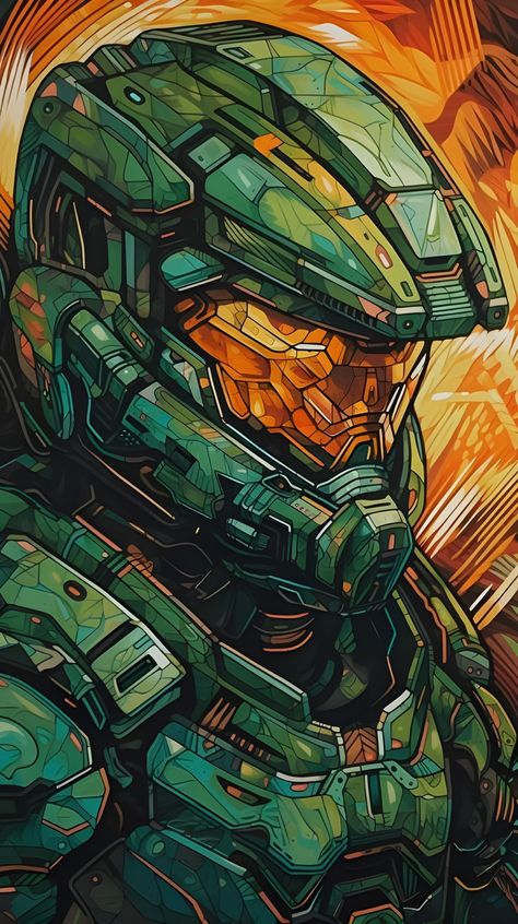 Halo Icons, Halo Backgrounds, Halo Funny, Painting Of A Man, Halo Spartan, Halo Master Chief, Halo Armor, Warrior Concept Art, Halo Game