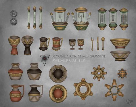 Elder Scrolls Morrowind Dwemer Clutter Skyrim Dwemer, Dwemer Ruins, Elder Scrolls Morrowind, Elder Scrolls, Skyrim, Room Ideas, Art Deco, Ships, Architecture