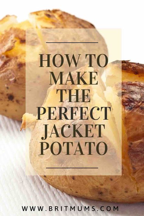 5 ways to cook a perfect jacket potato #ad - BritMums Jacket Potato Uk, Garlic Stuffed Jacket Potatoes, Jacketed Baked Potato, Baked Jacket Potatoes In The Oven, Crispy Jacket Potato, Jacked Potatoes Recipes, Jacket Potatoes Recipes, English Jacket Potatoes, Potato Jacket Recipes