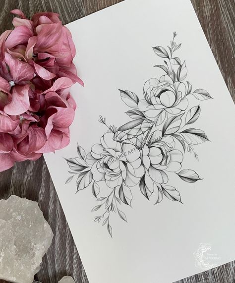 Excited to share this item from my #etsy shop: Peonies with diamond Tattoo design | Instant download | Printable stencil | Original art | Flowers Tattoo #floral #tattoodesign #tattooart #black Diamond Tattoo Designs, Peony Flower Tattoos, Printable Stencil, Peony Drawing, Printable Tattoos, Magnolia Tattoo, Japanese Flower Tattoo, Lotus Tattoo Design, Flower Tattoo Drawings