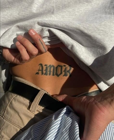 Amor Tattoo Men, Groin Tattoos Men, Waistline Tattoos For Men, Lower Back Tattoos Men, Gay Tattoo Men, Amor Tattoo, Latin Tattoo, Mens Body Tattoos, Gay Tattoo