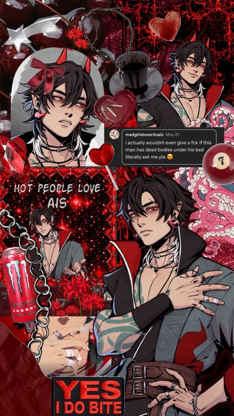 “Hot people love Ais” pic is from @goldrushhhhh on tumblr Inside Job, Red Flag, Two Men, I Hate You, Visual Novel, Crochet Tutorial, On Tumblr, Fan Art, Tumblr