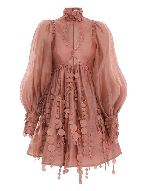 Zimmermann Concert Disc Mini Dress Designer Cocktail Dress, Linen Mini Dress, Girl Things, You're Beautiful, Long Sleeve Mini Dress, Dress Materials, Moda Operandi, Look Fashion, Pretty Dresses