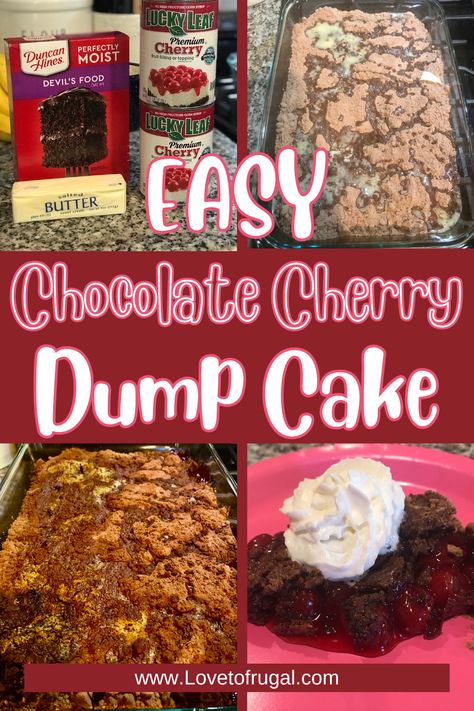 How To Make An Easy Chocolate Cherry Dump Cake Chocolate Cherry Cake Easy, Cherry Chocolate Dump Cake, Chocolate Cherry Dump Cake, Cherry Chocolate Cake, Chocolate Dump, Chocolate Dump Cake, Cherry Dump Cake, No Bake Banana Pudding, Chocolate Cherry Cake