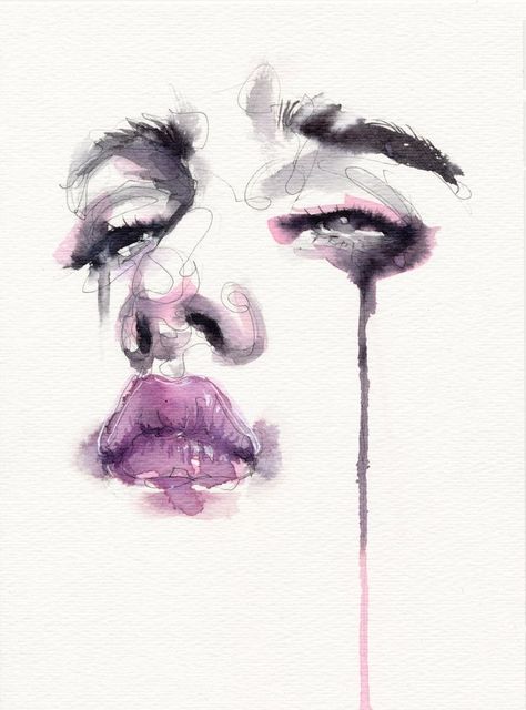 Watercolor Art Face Abstract, Edgy Watercolor Paintings, Emotional Artwork Portraits, Human Emotions Artwork, Watercolour Portrait Abstract, Watercolor Art Person, Expression Art Feelings, Many Faces Art, Creative Portraits Painting