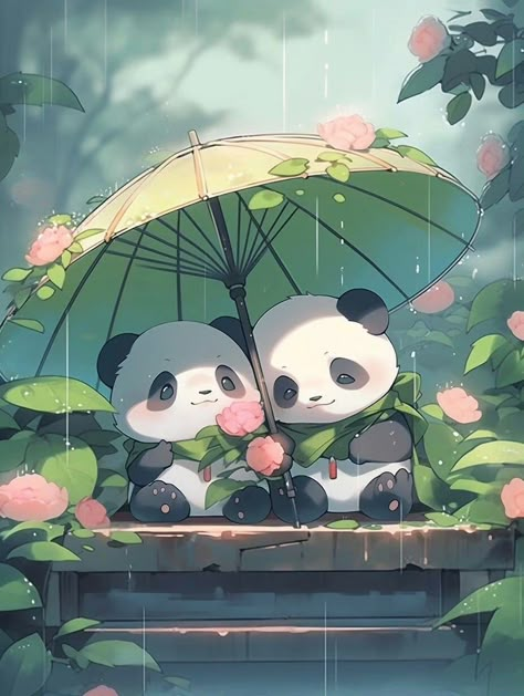 Panda Cute Aesthetic, Cute Panda Anime, Panda Aesthetic, Panda Anime, Panda Background, Cute Panda Drawing, Art Hairstyles, Art Kits For Adults, Cute Panda Cartoon