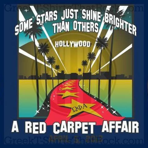 A red carpet affair. Some starts just shine brighter than the others. Hollywood. Theme. Bid Day, Recruitment, and Rush Shirts. Call us Today! 800-644-3066 Hollywood Red Carpet Theme, Panhellenic Recruitment, Hollywood Birthday Parties, Sorority Socials, Red Carpet Theme, Youth Cheer, Hollywood Birthday, Recruitment Themes, Red Carpet Affair