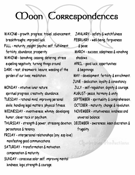 MY Opalraines Production. Has Moon Phases, Weekdays and Months for Moon Correspondences Words from" How to be a Wicked Witch" By Patricia Telesco. Moon Phases 2023, Witch Correspondence, Witch Calendar 2024, 2023 Lunar Phases, Moon Correspondences, New Moon Correspondences, Moon Cycle Meaning Witch, White Witch Moon Cycle, Moon Correspondences Witches