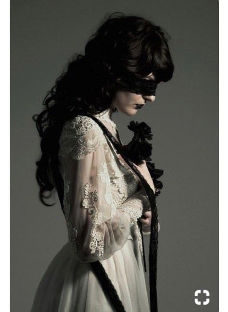 Love the lace blindfold over the eyes Modern Edwardian, Lace Blindfold, Designer Couch, White Goth, Afternoon Dress, Victorian Goth, Gothic Beauty, Victorian Gothic, Dark Beauty