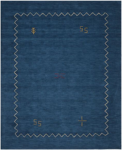 Rug HIM583A - Himalaya Area Rugs by Safavieh Chevron Borders, Blue Wool Rugs, Modern Wool Rugs, Carpet Runner, Blue Wool, Online Home Decor Stores, Wool Area Rug, Blue Rug, Blue Area Rugs