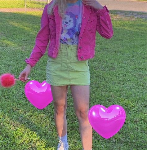 Neon Kidcore Outfit, Kidcore Outfit, Kidcore Fashion, Geeky Clothes, Y2k Outfit Ideas, Indie Girl, Indie Outfits, Elegant Chic, Alternative Outfits