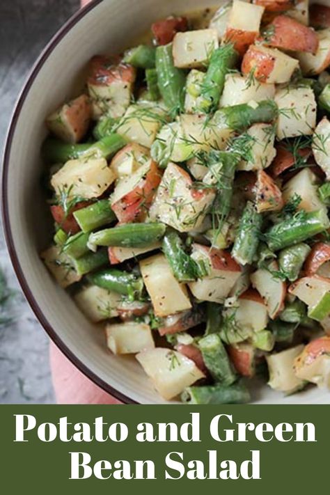 Potato And Green Bean Salad Recipe, Green Bean And Potato Salad, Potato Green Bean Salad, Potato Salad With Green Beans, Potato And Green Bean Salad, Green Bean Potato Salad, Potato And Green Bean, Baby Potato Salad, Traditional Potato Salad