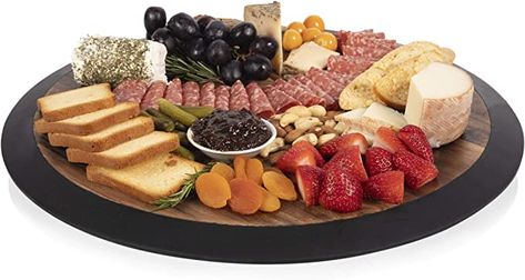 Amazon.com: TOSCANA - a Picnic Time Brand Lazy Susan Acacia Serving Tray, 18-Inch, Natural: Home & Kitchen Round Charcuterie Board, Lazy Susan Serving Tray, 3 Tier Serving Tray, Lazy Susan Tray, Buffet Presentation, Cheese Labels, Cheese Board Set, Cheese Tasting, Cookie Press